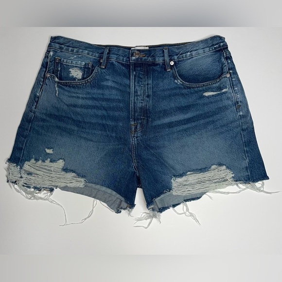 FRAME Denim Cutoff Denim Shorts size 34 in Northville Rips - Picture 9 of 9